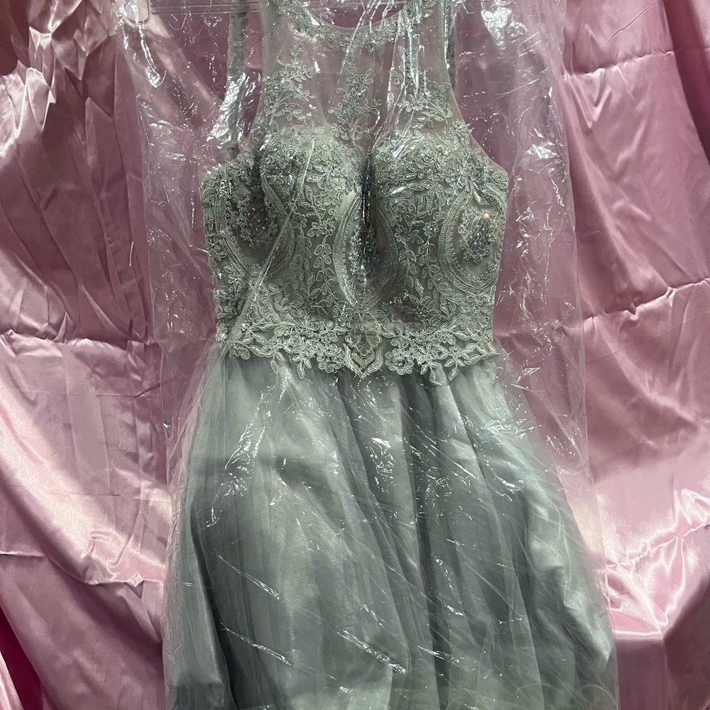 Starbox short poofy silver dress